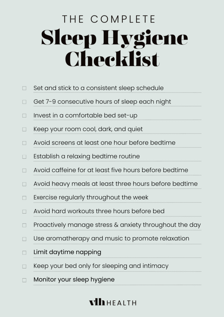 printable sleep hygiene checklist