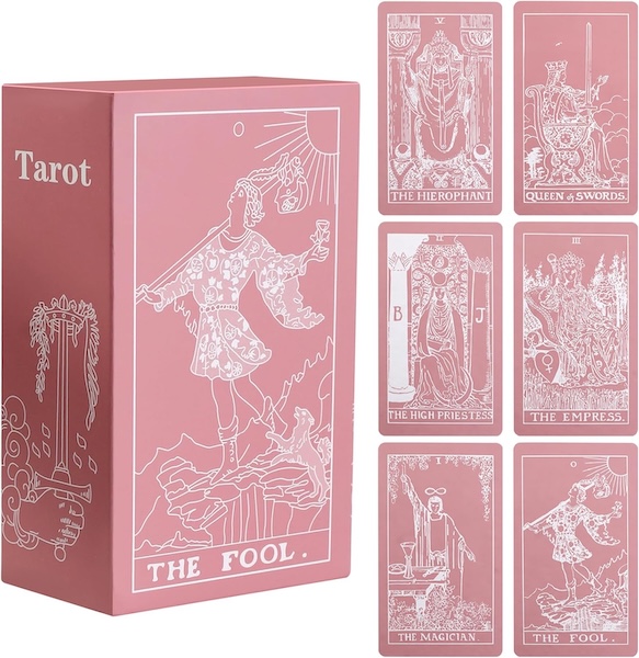 deck of pink tarot cards - a great hobby for women in their 20s