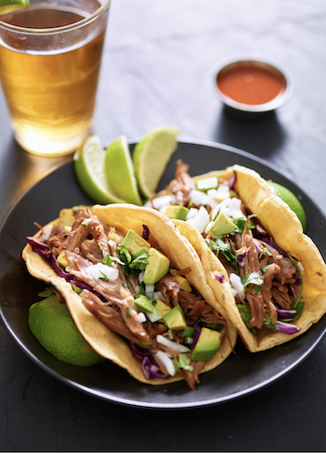 Crockpot recipes brisket tacos with avocado and lime