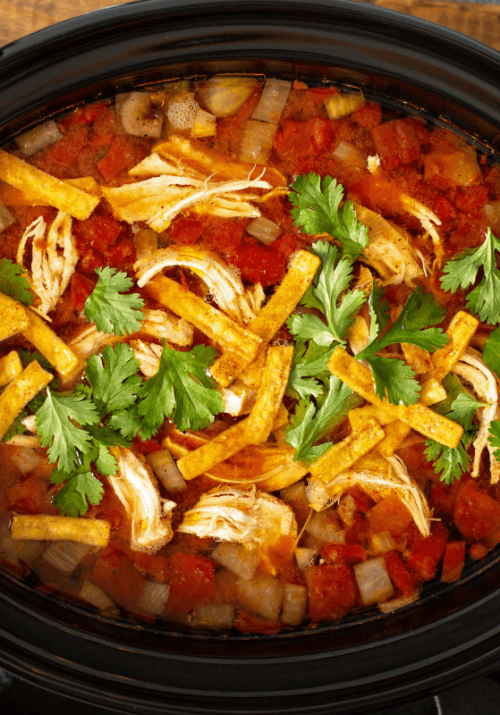 High-protein crockpot meals chicken tortilla soup