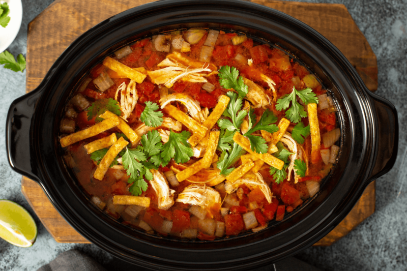 High-protein crockpot meals chicken tortilla soup