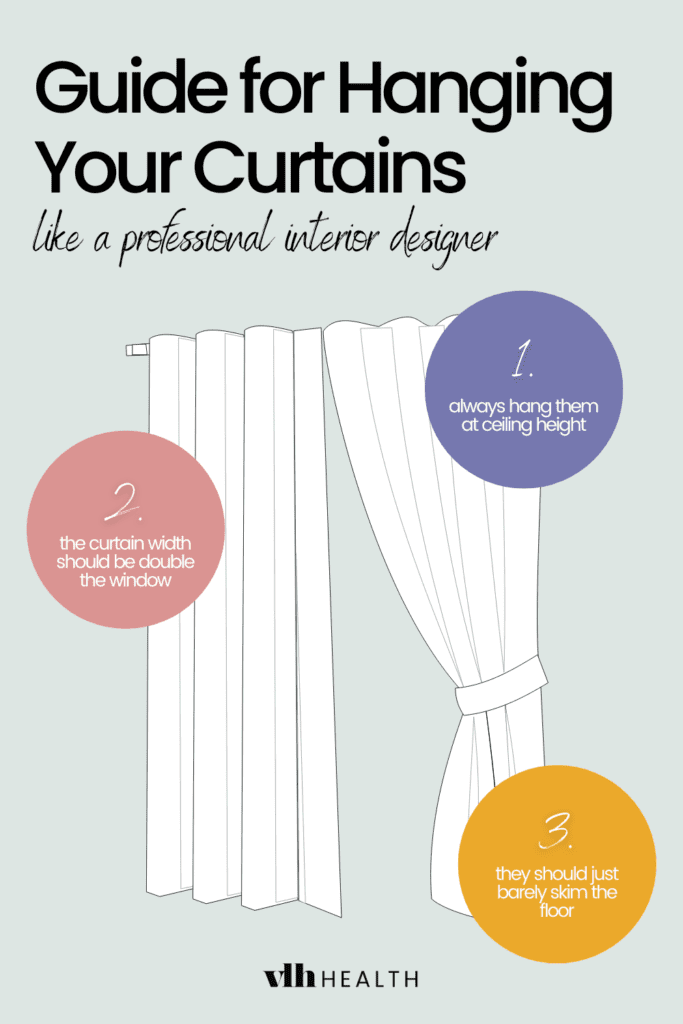 Guide for hanging curtains for a perfect home bedroom refresh.