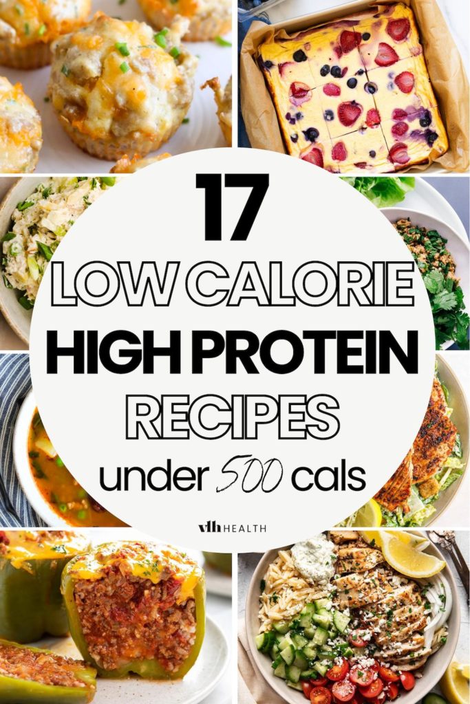 17 high protein low calorie meals under 500 calories for healthy eating, featuring easy recipes and clean eating ideas with 30g+ protein per meal.