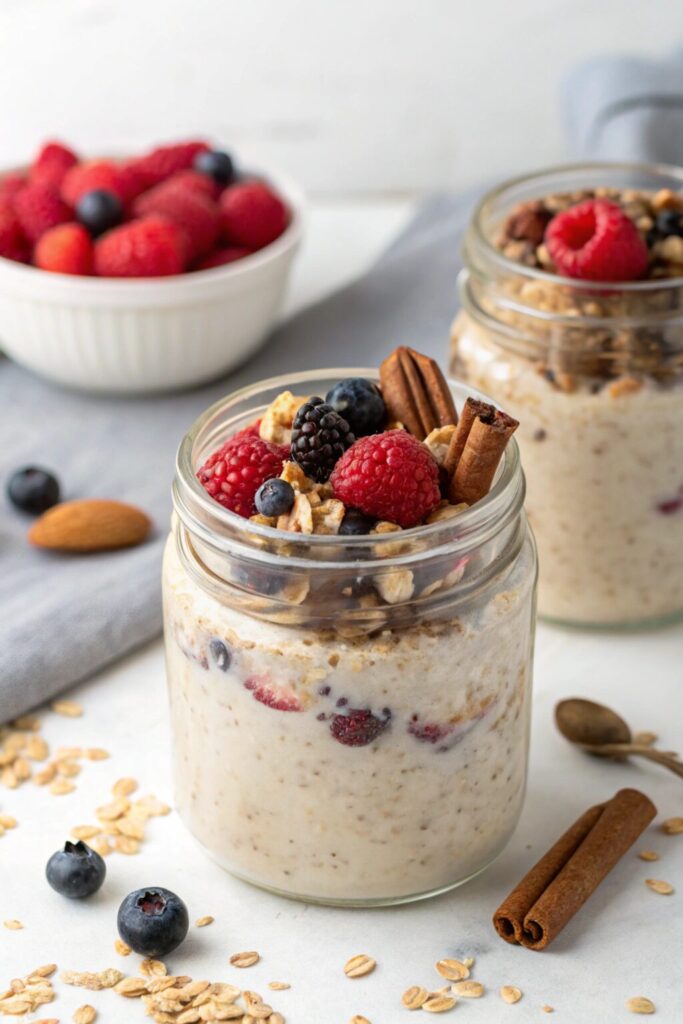 High protein overnight oats make a wonderful healthy breakfast meal prep idea