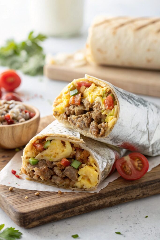 This frozen breakfast burrito makes a great breakfast meal prep option