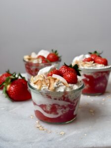 Strawberry Glaze High Protein Overnight Oats
