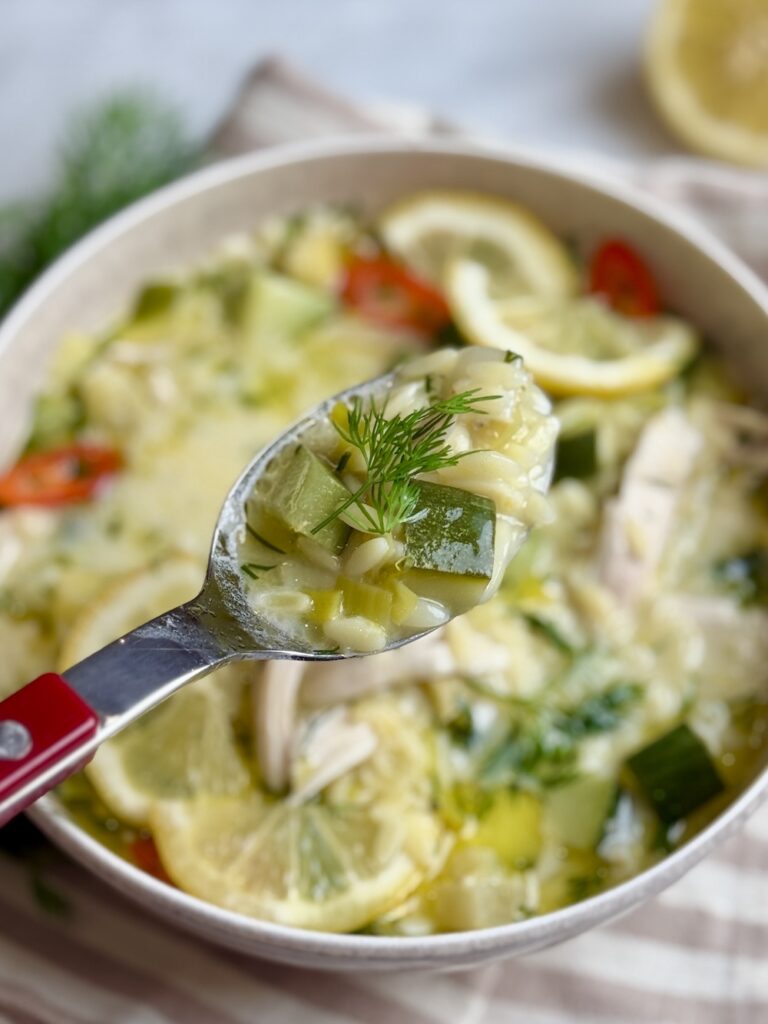 Greek Lemon Chicken Rice Soup