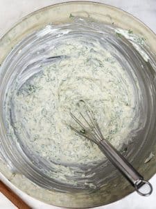 Creamy greek yogurt and dill dressing for low calorie high protein tuna pasta