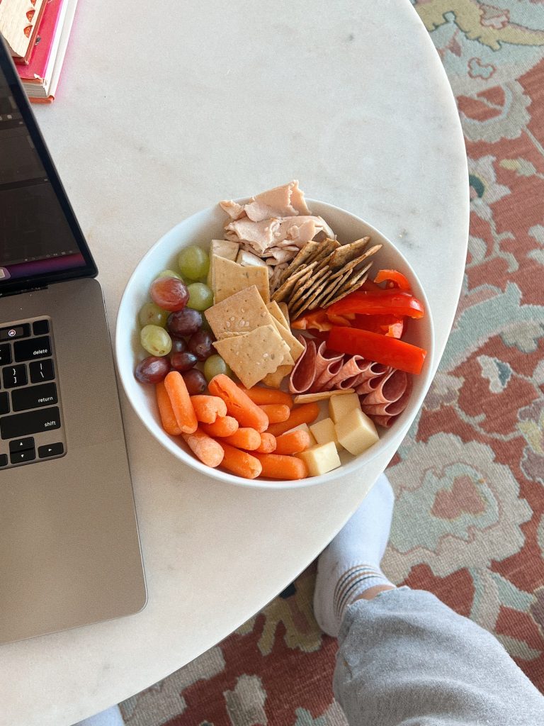 a snack plate filled with high protein dairy free snacks