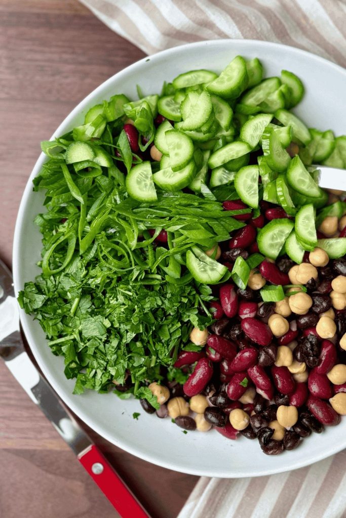 kidney bean salad -- a great high protein low calorie lunch idea