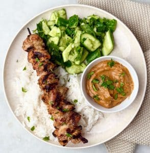 Indonesian Chicken Satay with Peanut Sauce