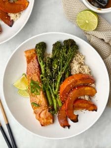 Sheet Pan Miso-Glazed Salmon with Kabocha Squash & Broccolini