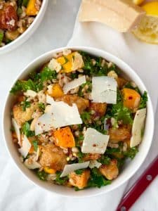 Fall Farro Salad with Butternut Squash, White Beans & Sausage