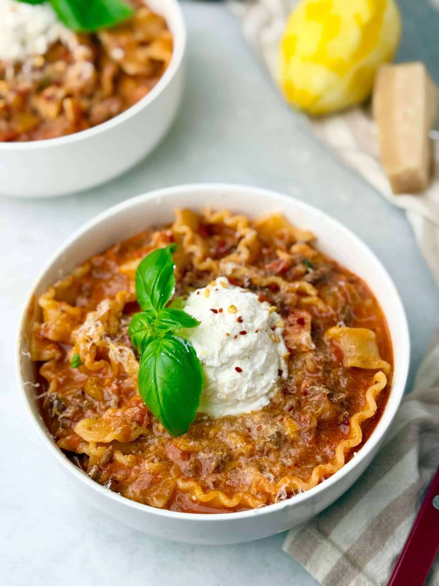 High Protein Lasagna Soup