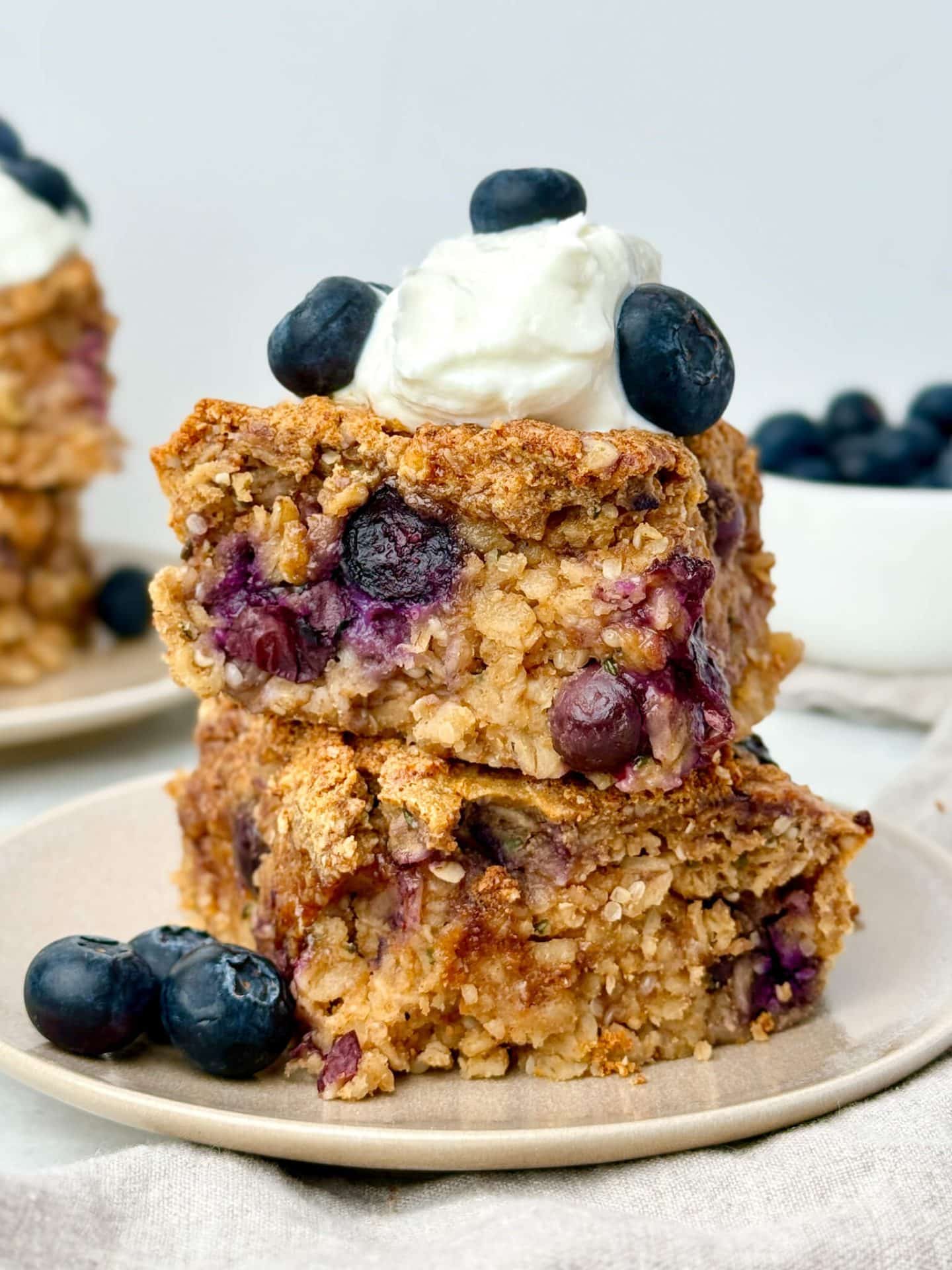 High Protein Blueberry Muffin Baked Oats