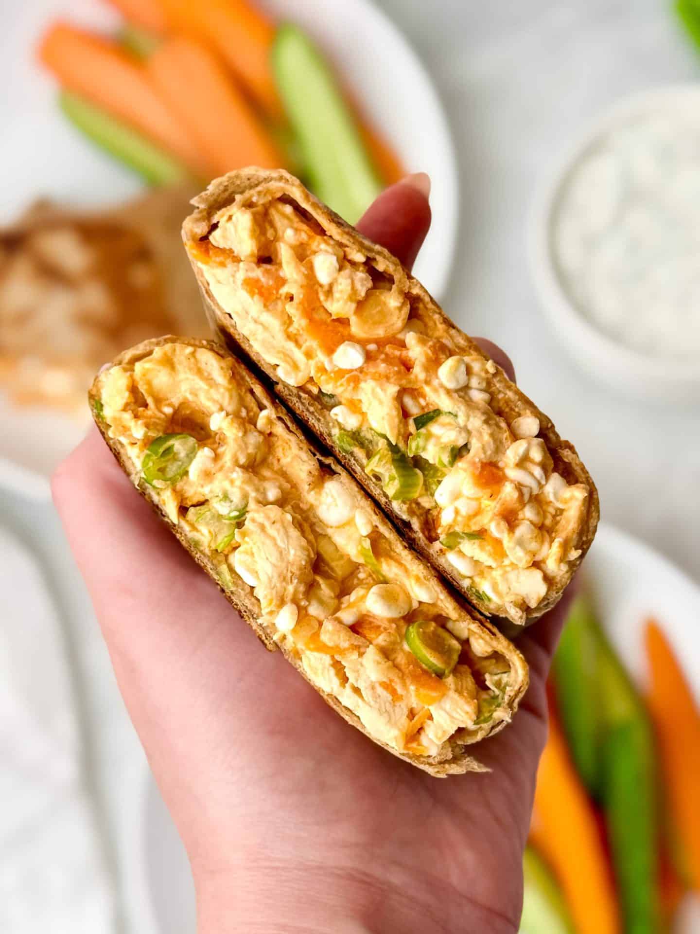 High Protein Buffalo Chicken Wrap