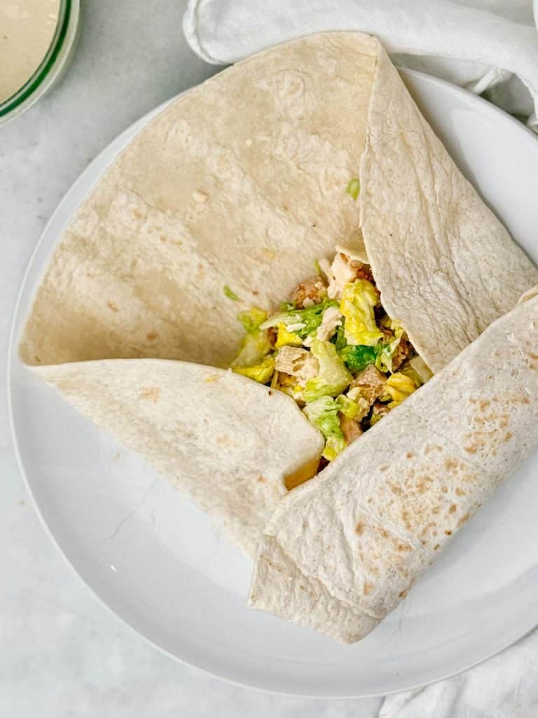 High Protein Chicken Caesar Wrap Assembly
