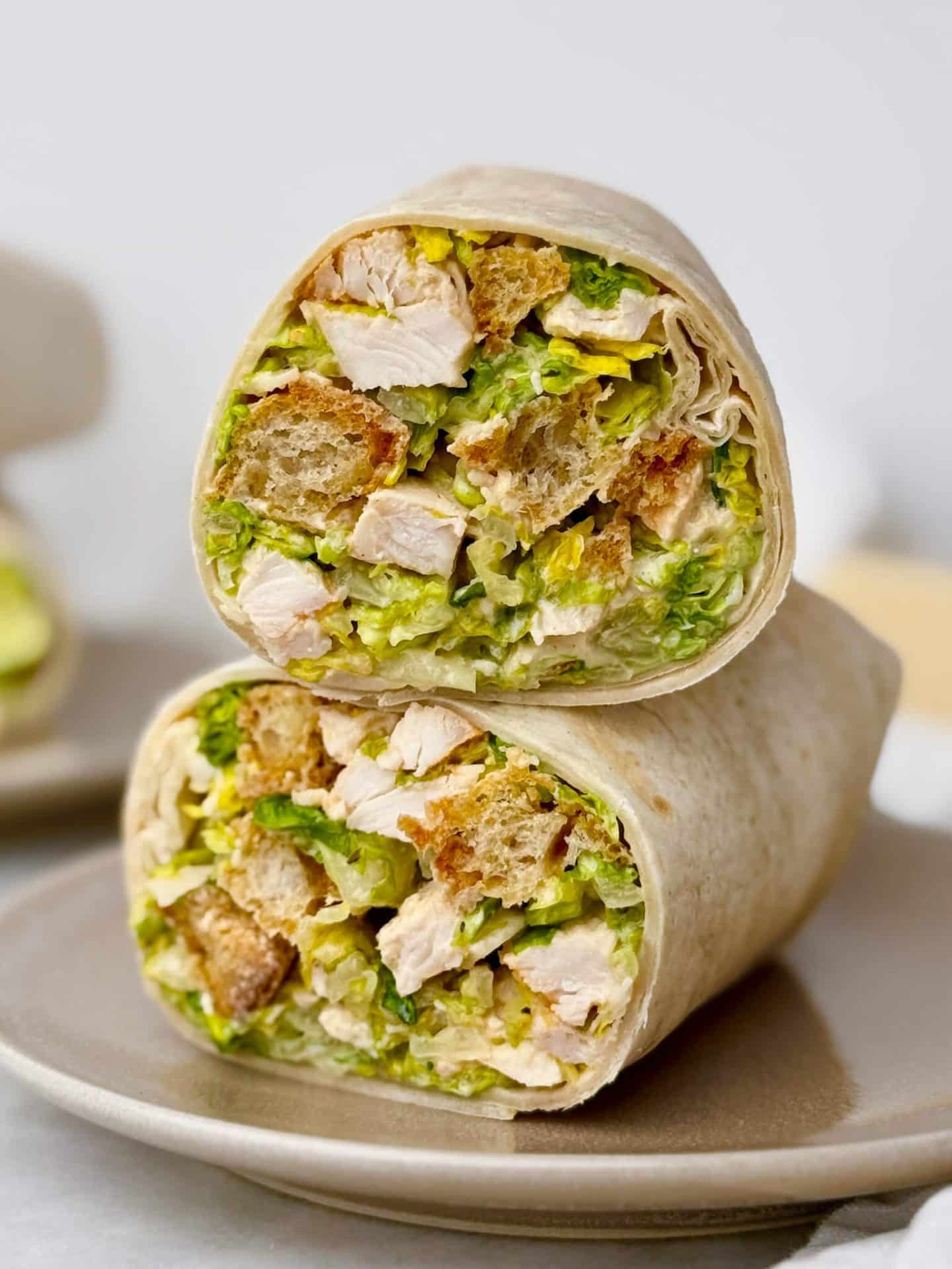 High Protein Chicken Caesar Wrap