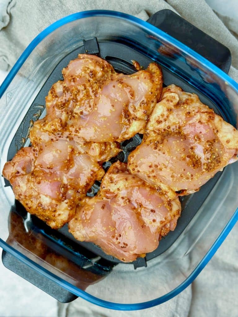 Honey Mustard Chicken Thighs Raw Air Fryer Basket