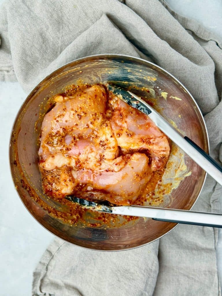 Honey Mustard Chicken Thighs Raw Sauce Bowl