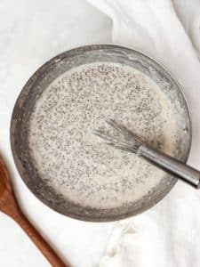 mixing bowl with coconut chia pudding