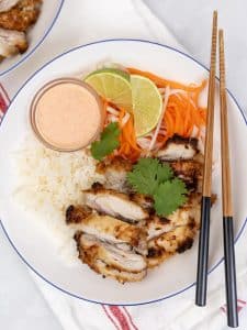Air Fryer Lemongrass Chicken Banh Mi Bowl